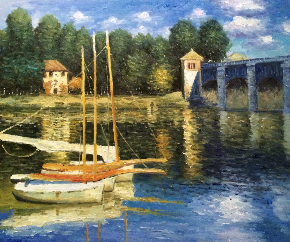The Road Bridge at Argenteuil - Claude Monet Paintings